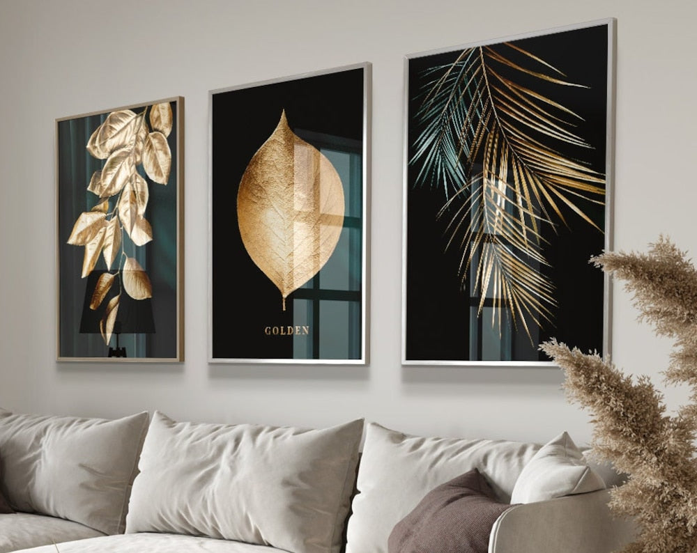 Set of 3 Golden Leaves