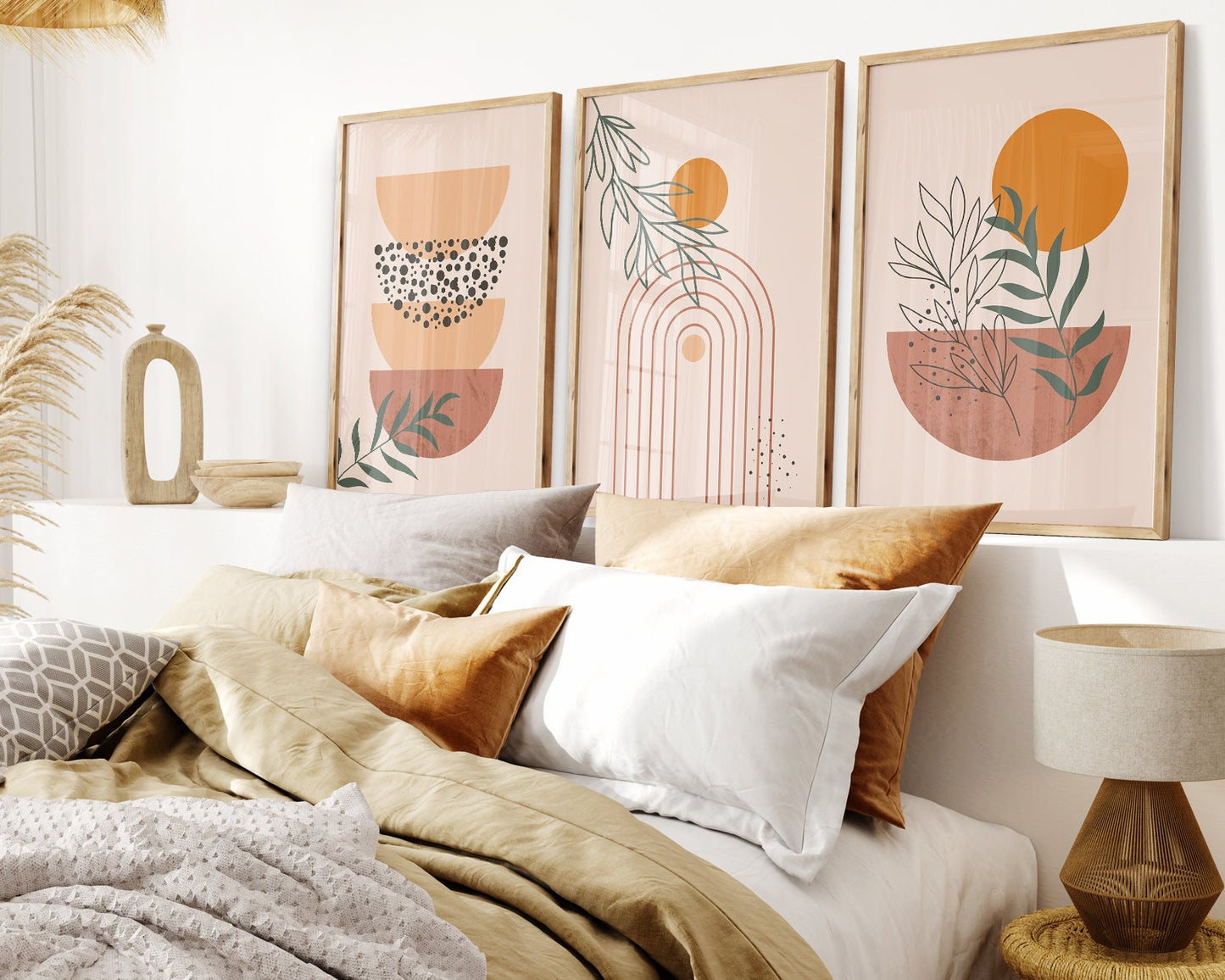 3er-Set Boho Wandbilder b270